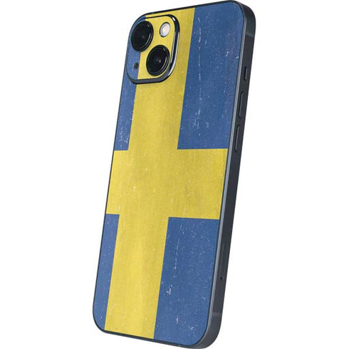 Sweden Flag Distressed iPhone 15 Plus Skin